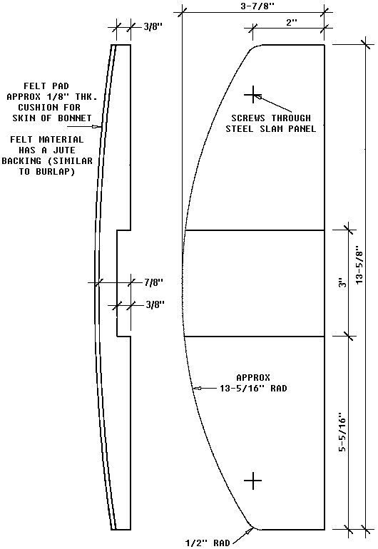 Bonnet wood spacer