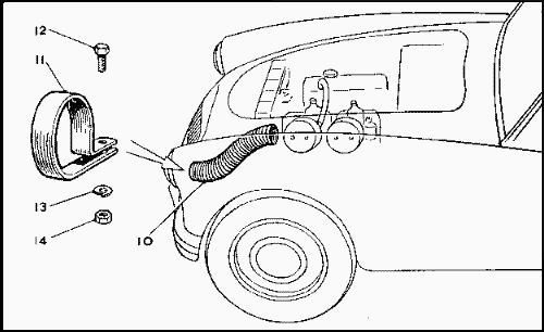 MGA carburetor air hose