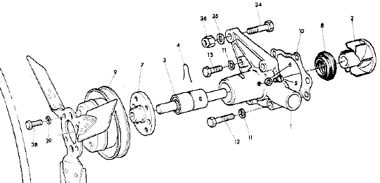 water pump parts, MGB