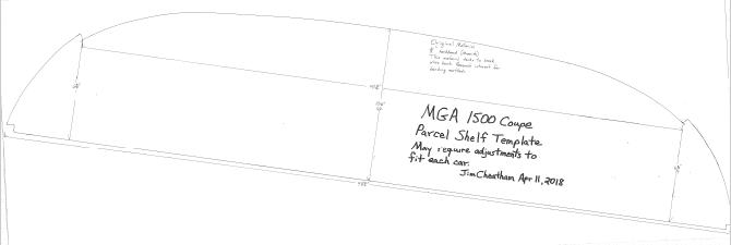 MGA 1500 Coupe parcel shelf top template