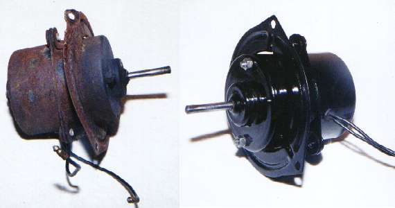 Heater motor before & after restoration