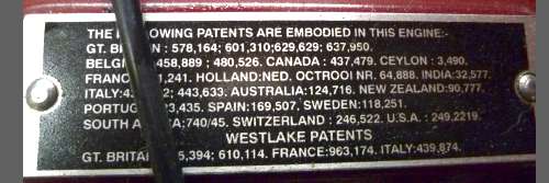 Patent number plate