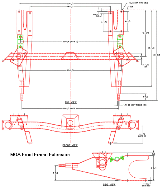 Front Frame Extension drawing.  Click for larger printabel image.