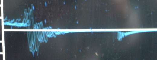 Spark trace on oscilloscope