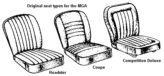 Three types of seats used for MGA