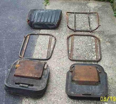 MGA Roadster seats disassembled