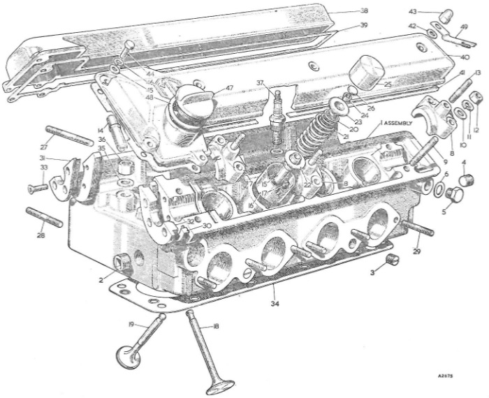 MGA Twin Cam cylinder head parts