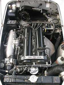 Mazda Miata twin cam engine in MGA