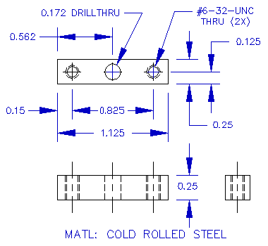 Needle puller cross bar drawing