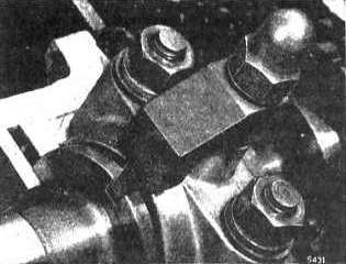 Camshaft locking tool in use