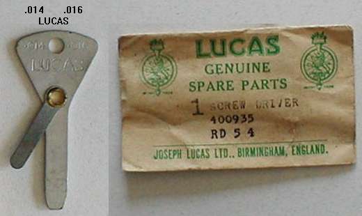 Lucas screw driver for contact ponts adjustment