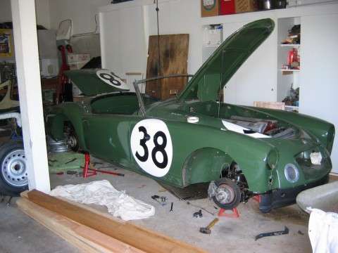 1960 Sebring MGA No. 38 in process