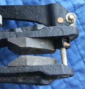 Hand brake parts on rear caliper