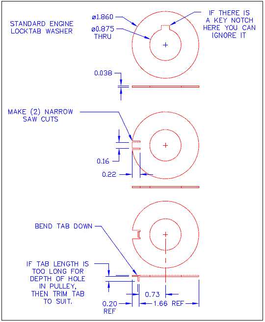 Locktab modified for Twin Cam engine