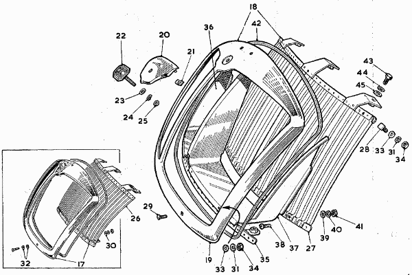 MGA grille assembly parts