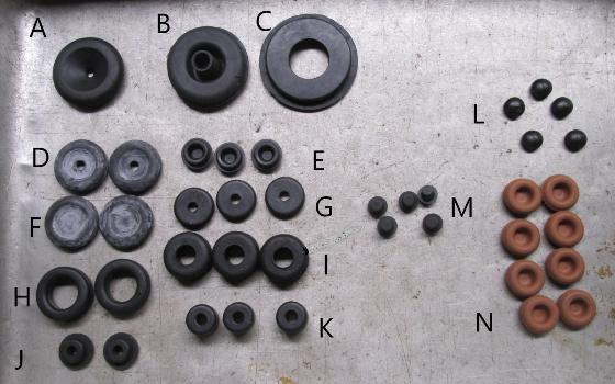 grommets for firewall, bulkhead, heater shelf, MGA