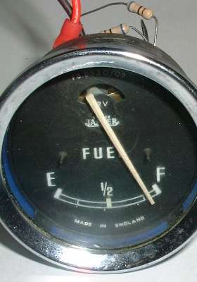 Gauge reading short of the full mark.