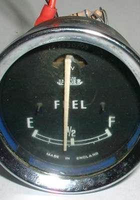 Gauge reading short of the half mark.