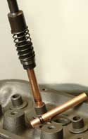 Installation of bronze valve guide liner