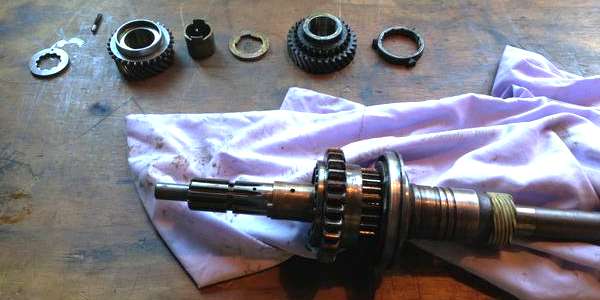 Mainshaft partially disassembled