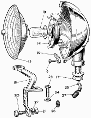 MGA fog lamp parts