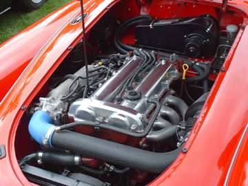 Mazda Miata twin cam engine in MGA