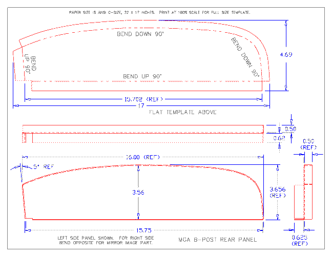 Template and forming for back of B-Post