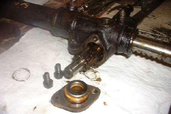 Steering rack disassembled