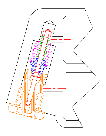 Section view of valve in place