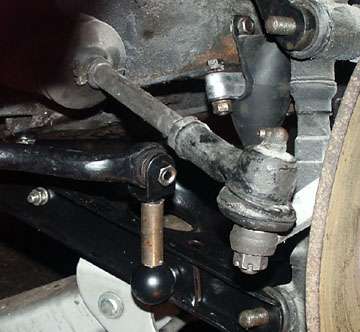 MGB sway bar under tie rod at full depression