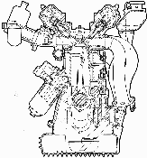 Cross section drawing of Twin Cam engine