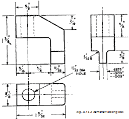 Camshaft locking tool dimensions