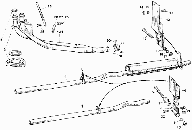 Exhaust system, Twin Cam